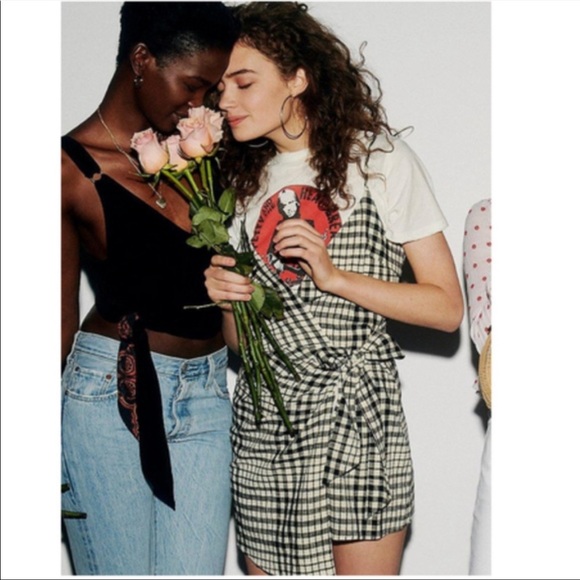 Free People Gingham Wrap Dress - Picture 2 of 9